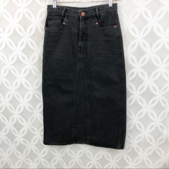 zara black jean skirt